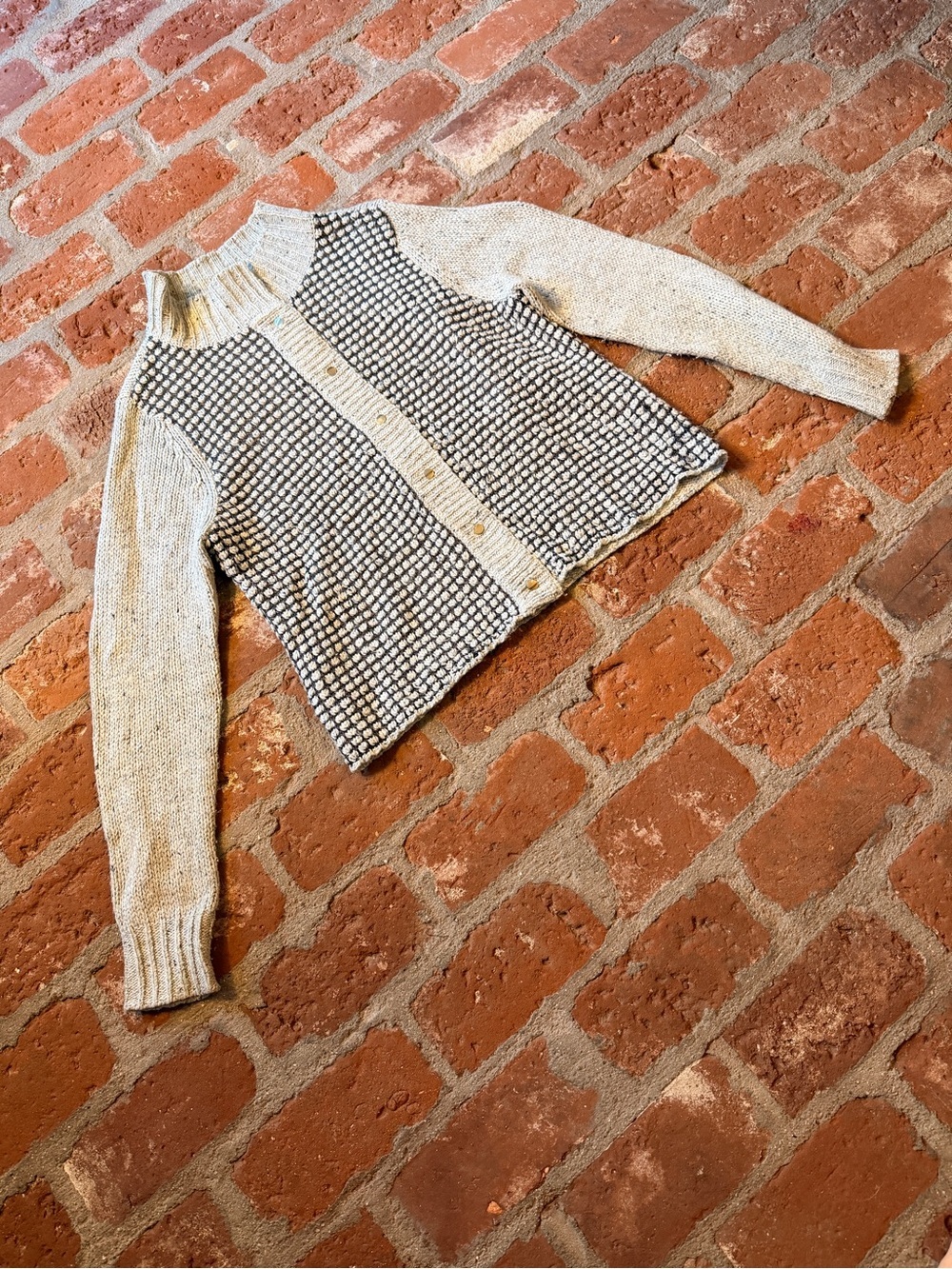Cardigan CAbi 3006 Square Stitch Textured Knit Sweater Button Cardigan Size XL